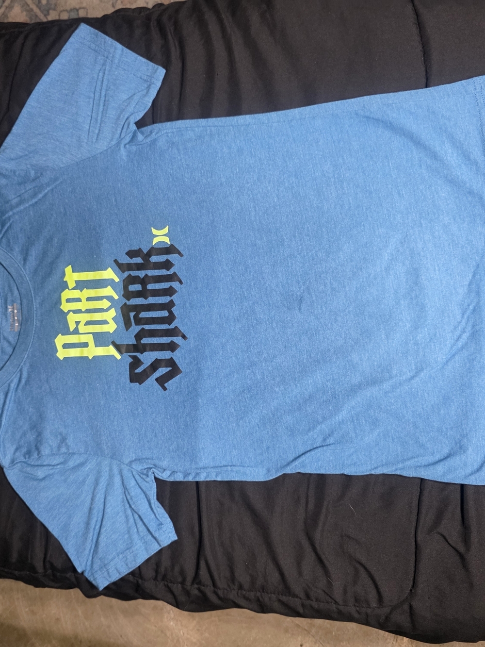 Hurley Blue Short-Sleeve Part Shark Graphic Tee Flip Up Reveal